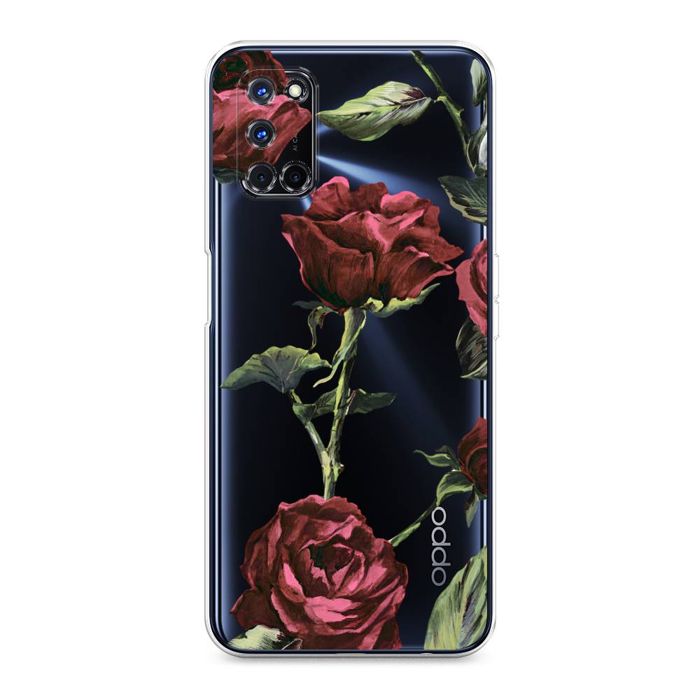 

Чехол Awog на Oppo A72 / Оппо А72 "Бордовые розы фон", Красный