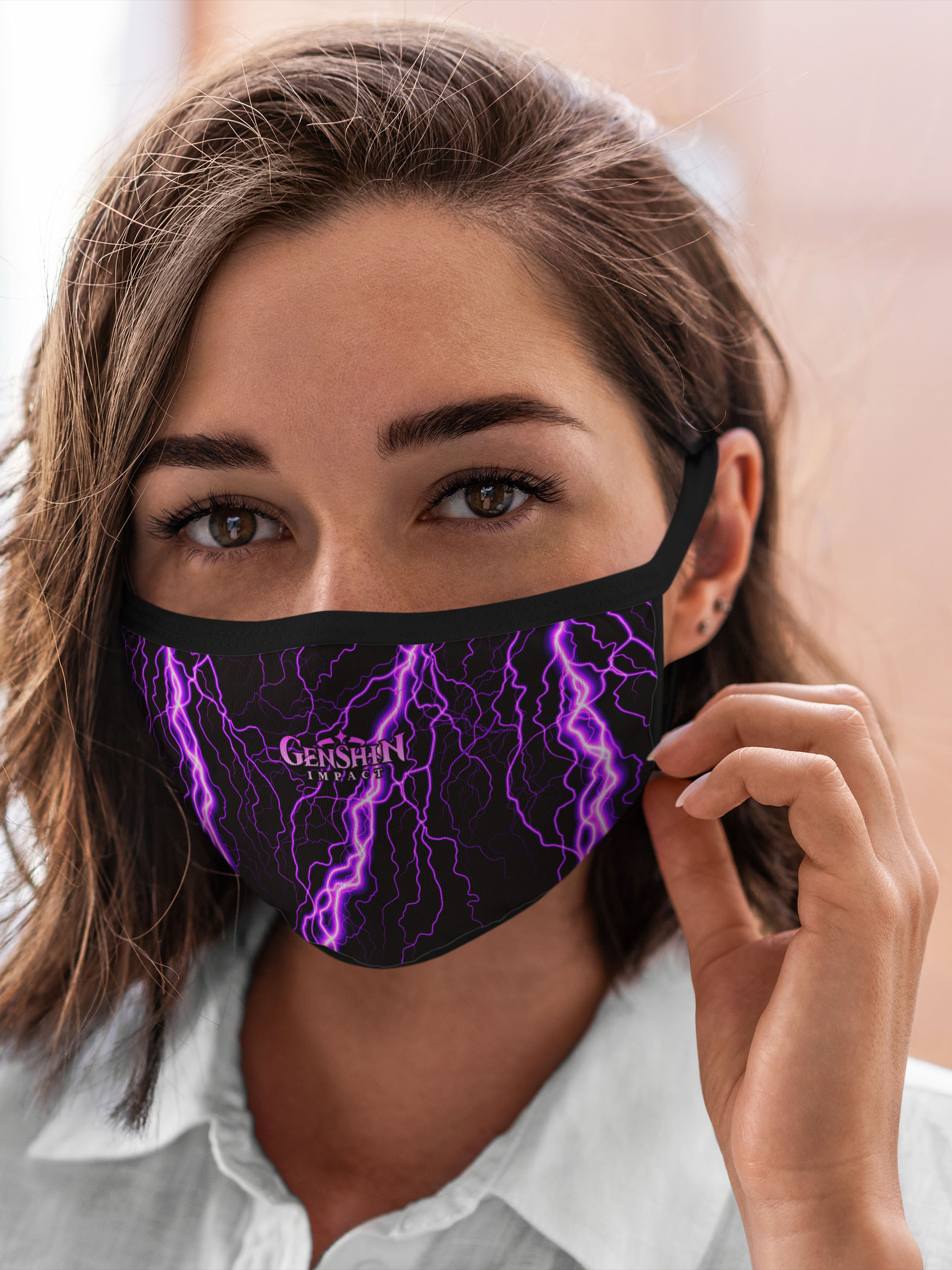 

Многоразовая маска унисекс Burnettie Genshin Impact Молния Неон, Разноцветный, Genshin Impact Молния Неон