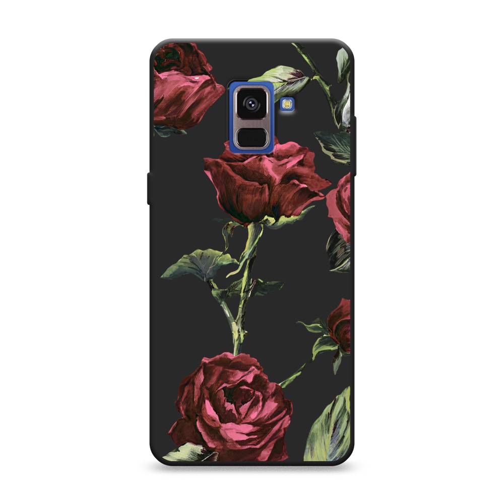 

Чехол Awog на Samsung Galaxy A8 2018 / Самсунг Галакси А8 2018 "Бордовые розы фон", Красный