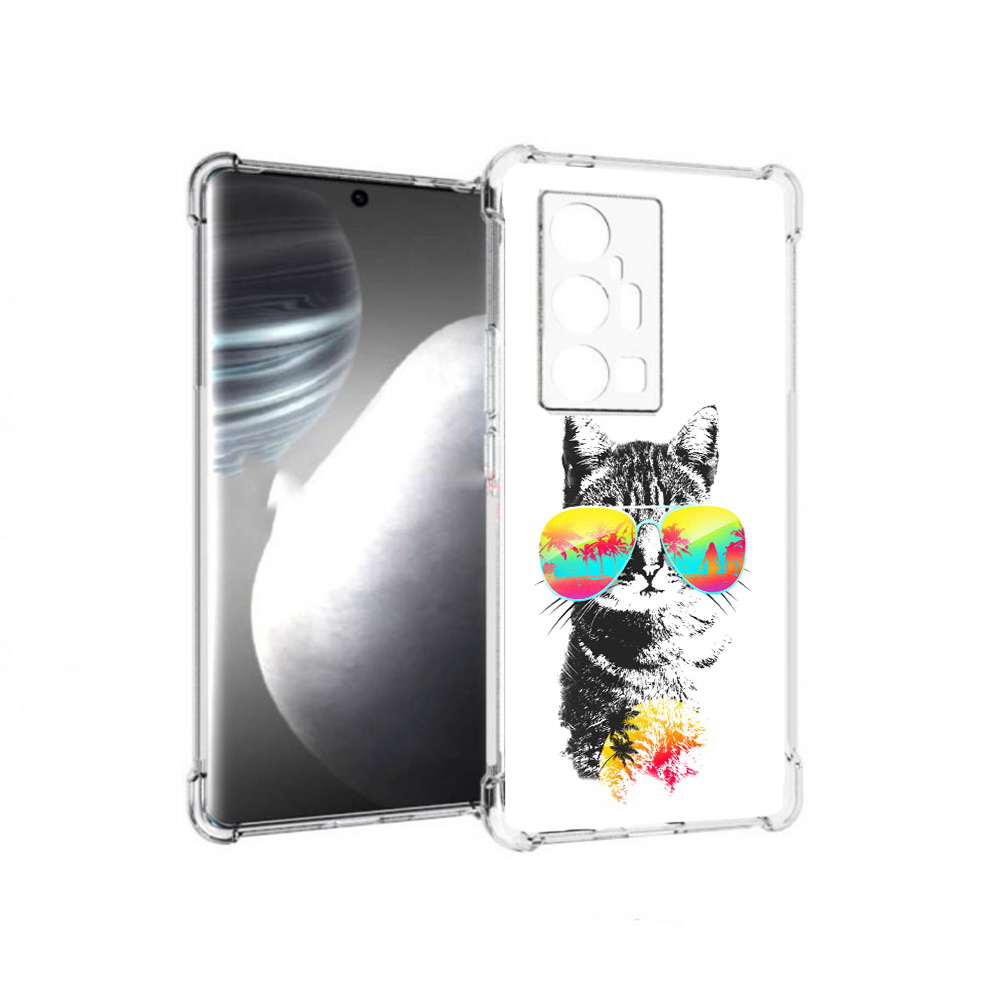 

Чехол MyPads Tocco для Vivo X7 Pro крутой кот (PT227071.403.425), Прозрачный, Tocco