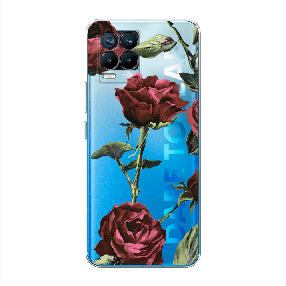 

Чехол Awog на Realme 8 Pro / Реалми 8 Про "Бордовые розы фон", Красный