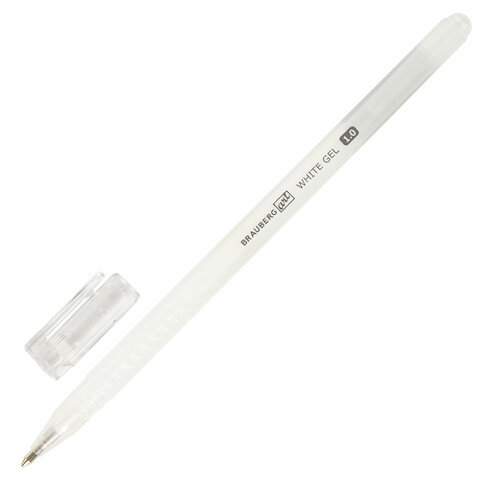 Ручка гелевая Brauberg 143418, белая, 0.5 мм, 12 штук
