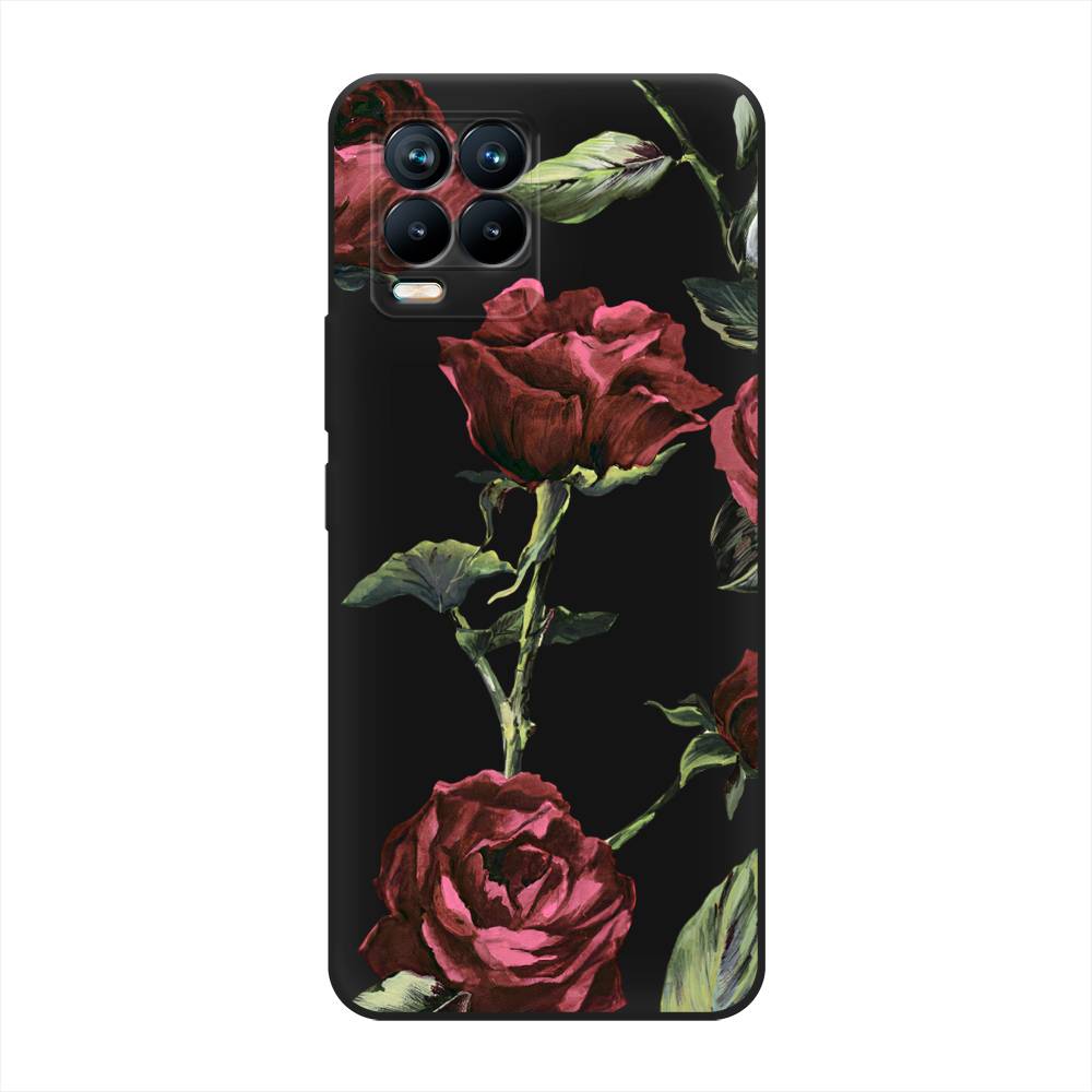 

Чехол Awog на Realme 8 Pro / Реалми 8 Про "Бордовые розы фон", Красный