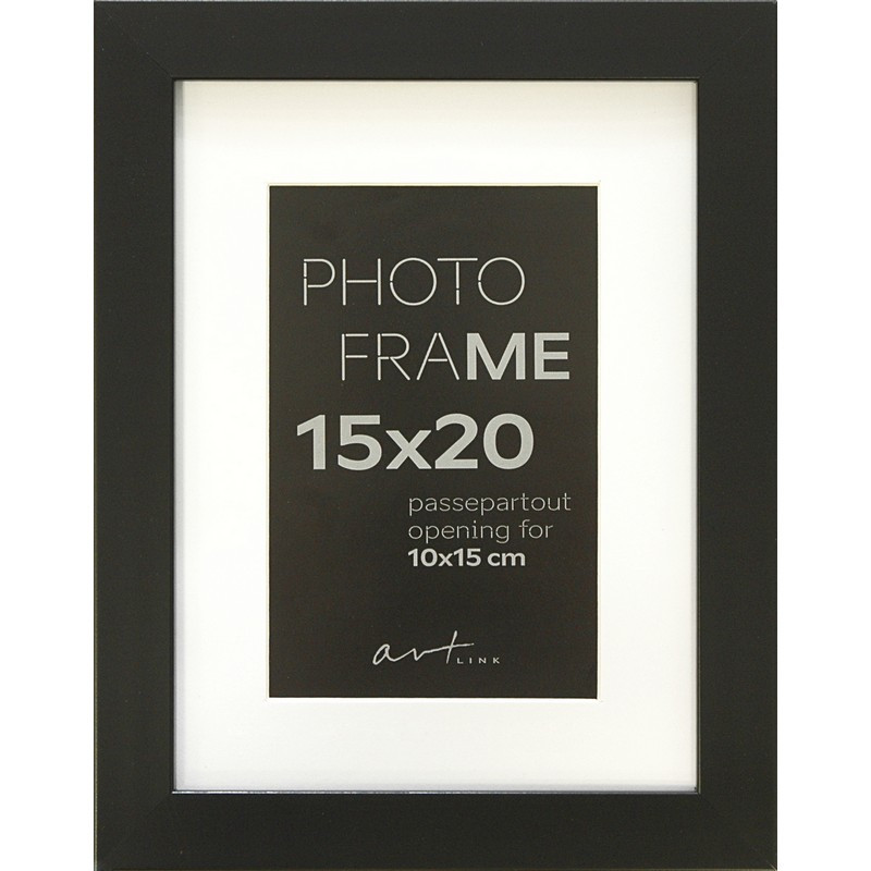 

Рамка пластиковая с паспарту Gloria Black 15x20 37319, Черный