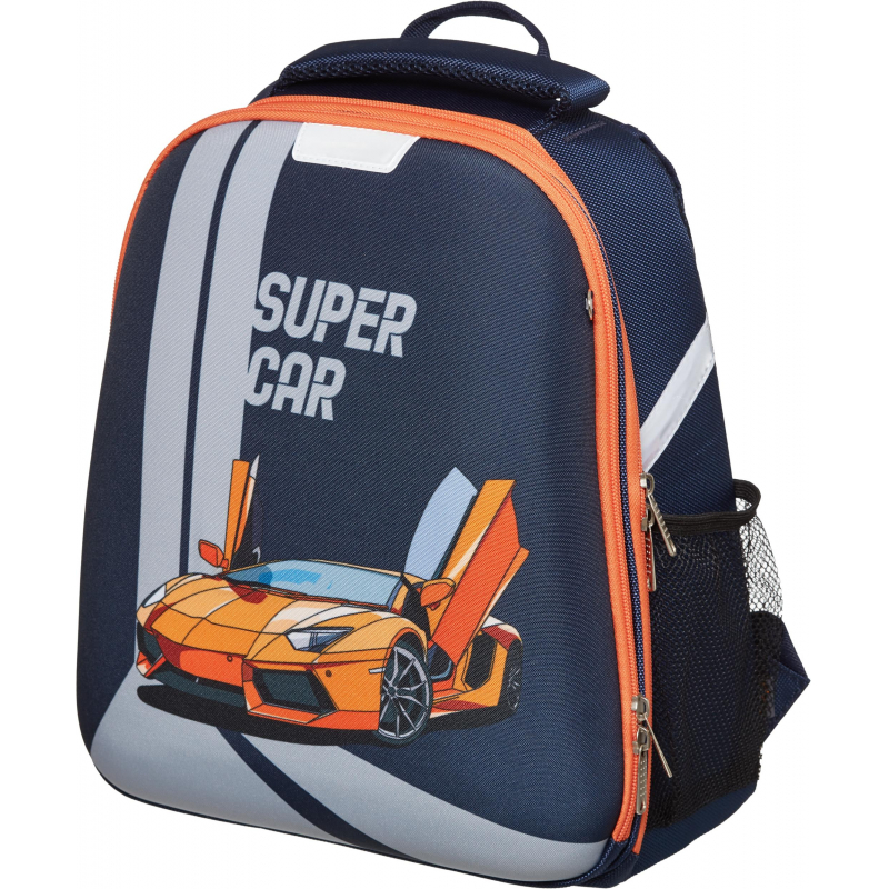 

Ранец №1School Light Super car, 2 отд., 700гр, Синий