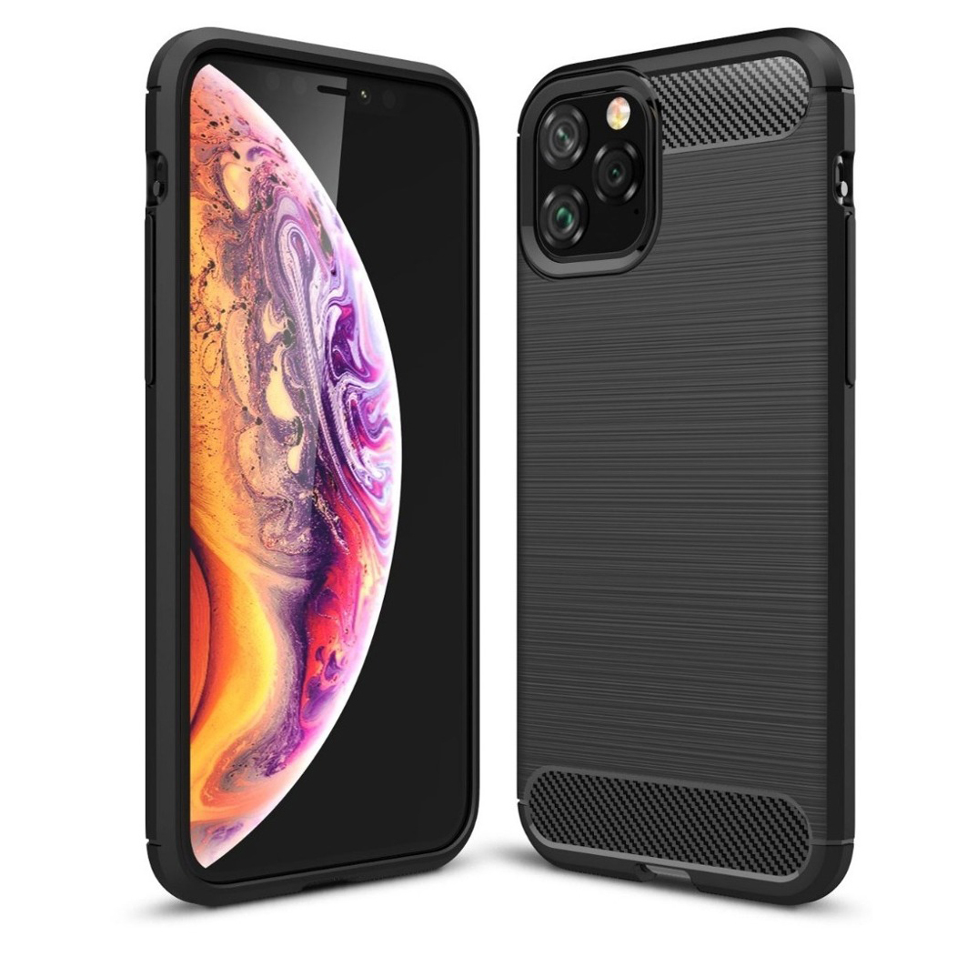 Чехол силиконовый для iPhone 11 6.1 Carbon series черный