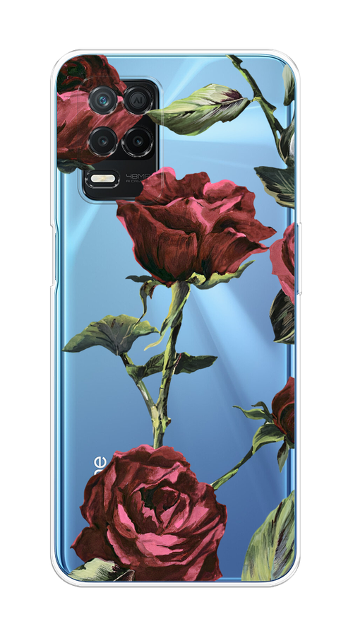 

Чехол Awog на Realme Narzo 30 5G / Реалми Нарзо 30 5G "Бордовые розы фон", Красный