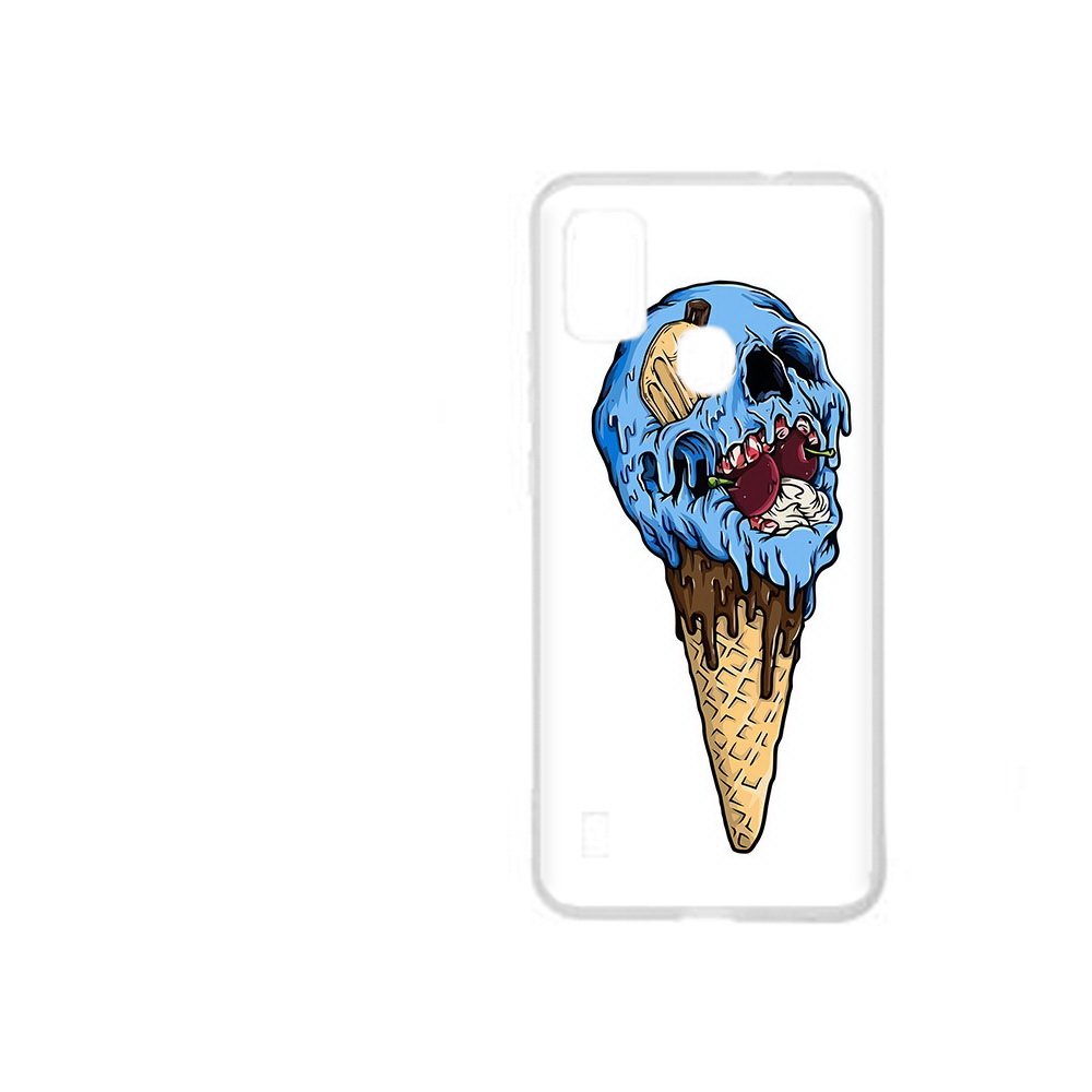 

Чехол MyPads Tocco для ZTE Blade A51 мороженное череп (PT160198.458.484), Прозрачный, Tocco
