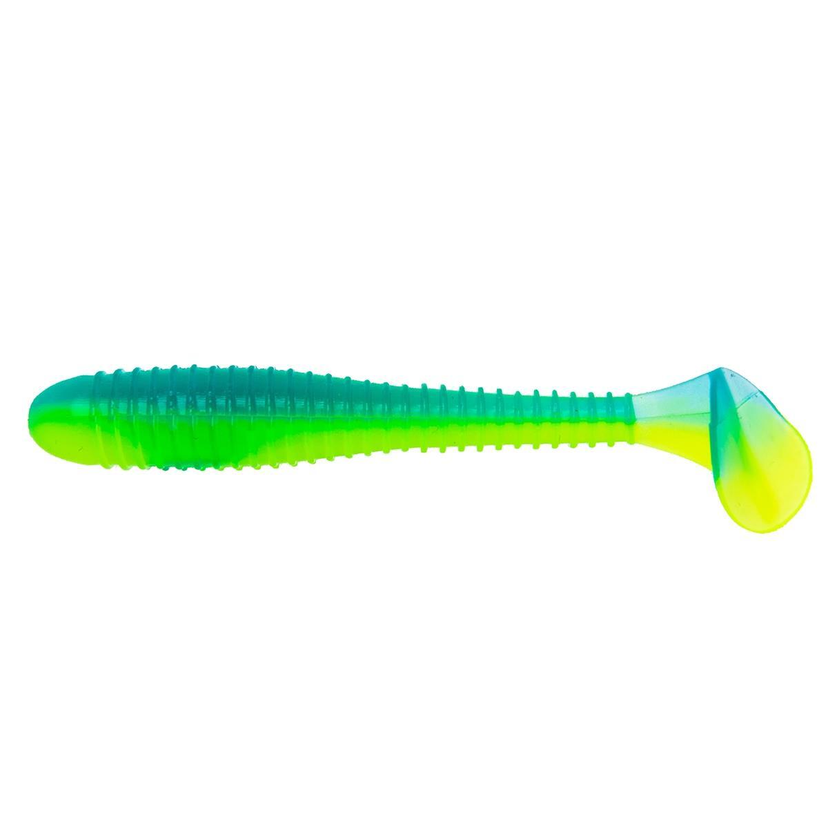 

Виброхвост Catcher 3,55"/9 см Blue Lime 5шт. (HS-2-040) Helios, Голубой;желтый