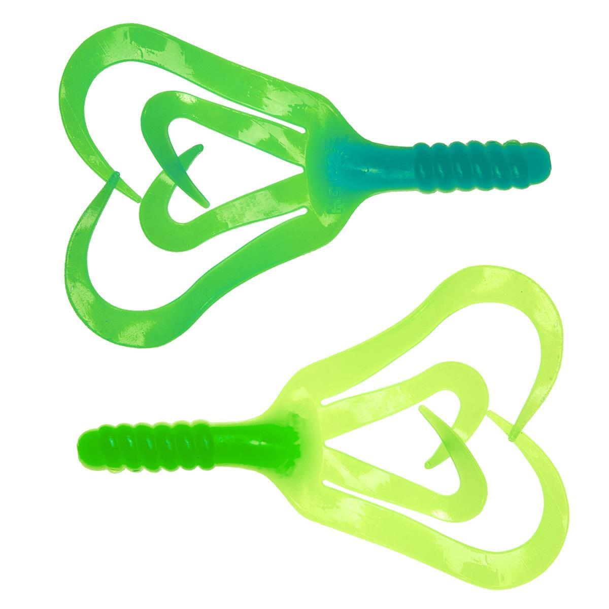 

Твистер несъедоб. Credo Four tail 3,35"/8,5 см Blue Lime 100шт. (HS-20-040-N) Helios
