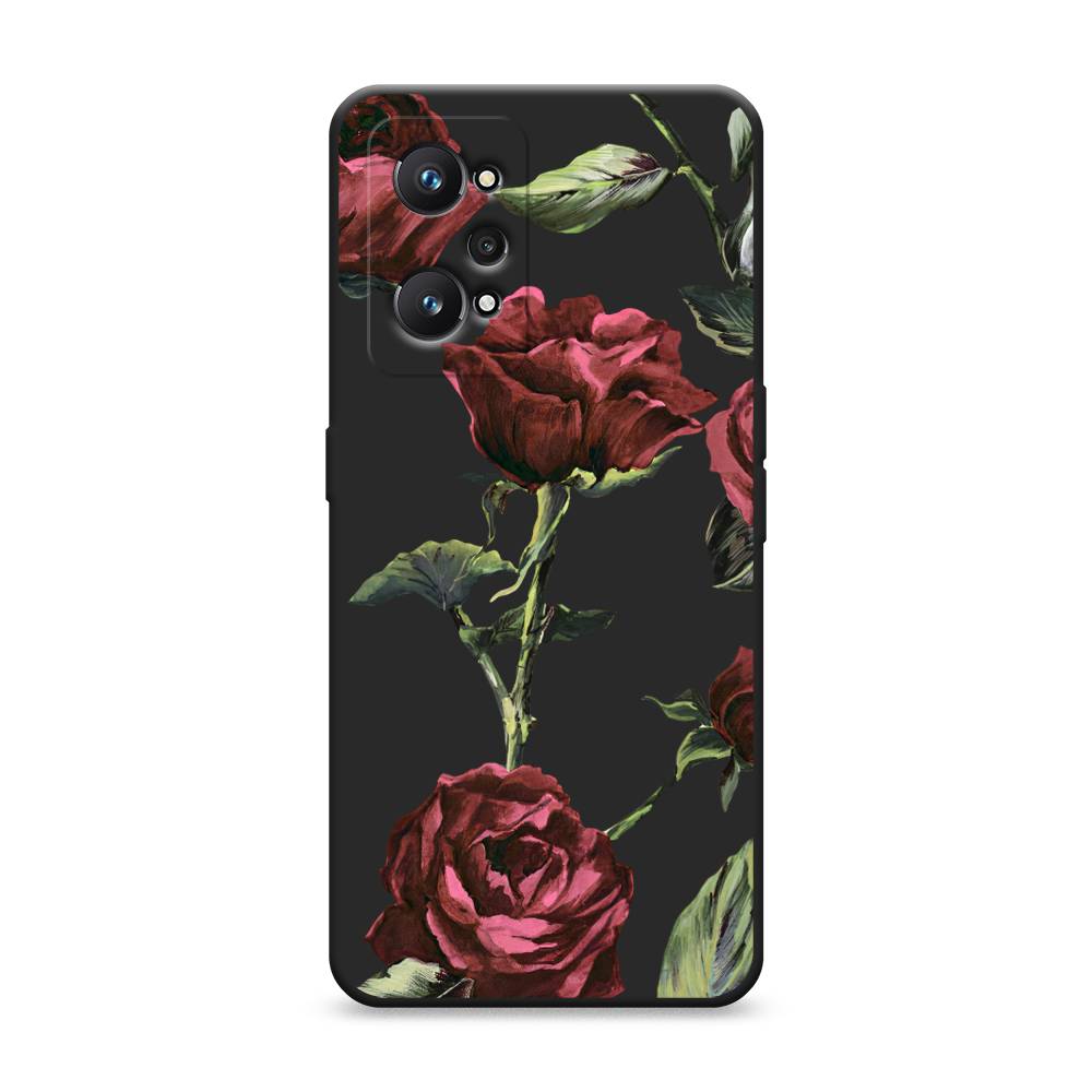 

Чехол Awog на Realme GT Neo 2 / Реалми GT Нео 2 "Бордовые розы фон", Красный