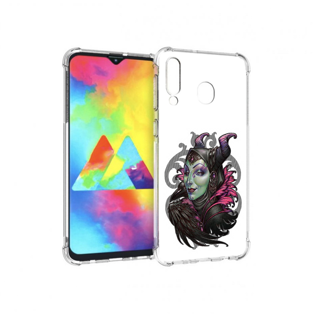 

Чехол MyPads Tocco для Samsung Galaxy M30 зеленая девушка с вороном (PT138437.525.357), Прозрачный, Tocco