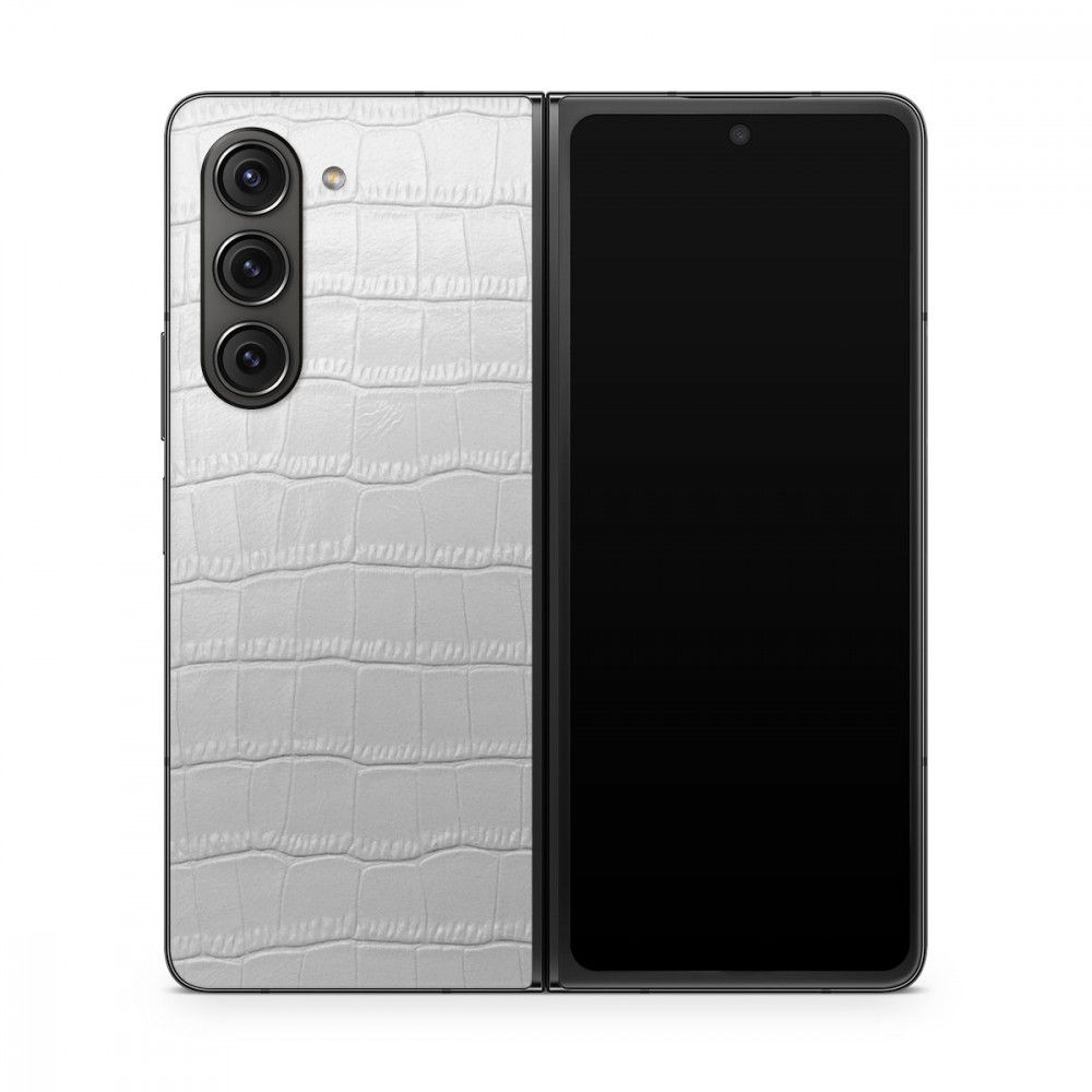 

Наклейка Glueskin из натуральной кожи Croco для Samsung Galaxy Z Fold 5, Белый