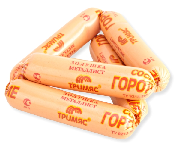 

Сосиски Золушка Металлист Городские вареные 1 000 г