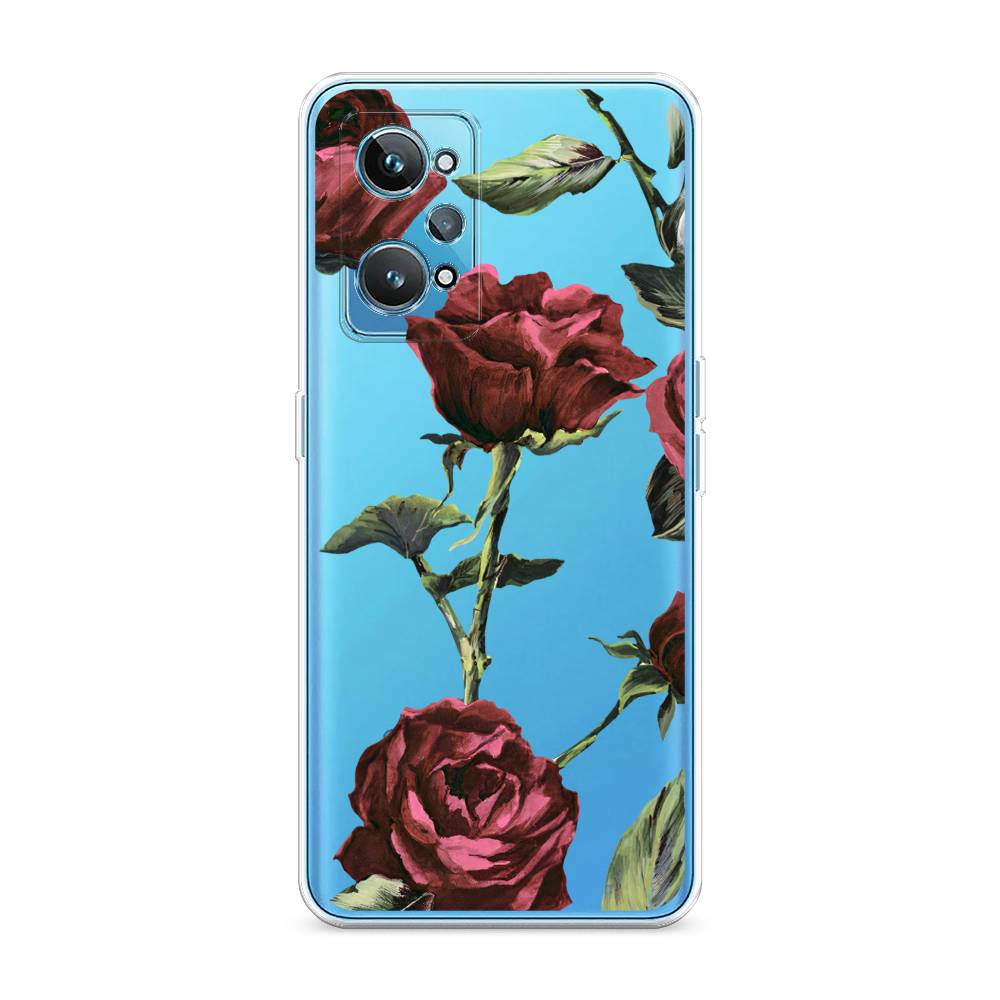 

Чехол Awog на Realme GT 2 / Реалми GT 2 "Бордовые розы фон", Красный