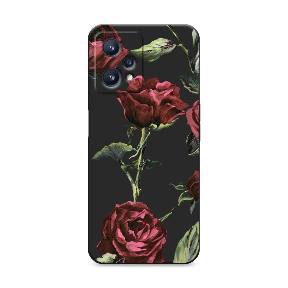 

Чехол Awog на Realme 9 Pro Plus / Реалми 9 Про Плюс "Бордовые розы фон", Красный