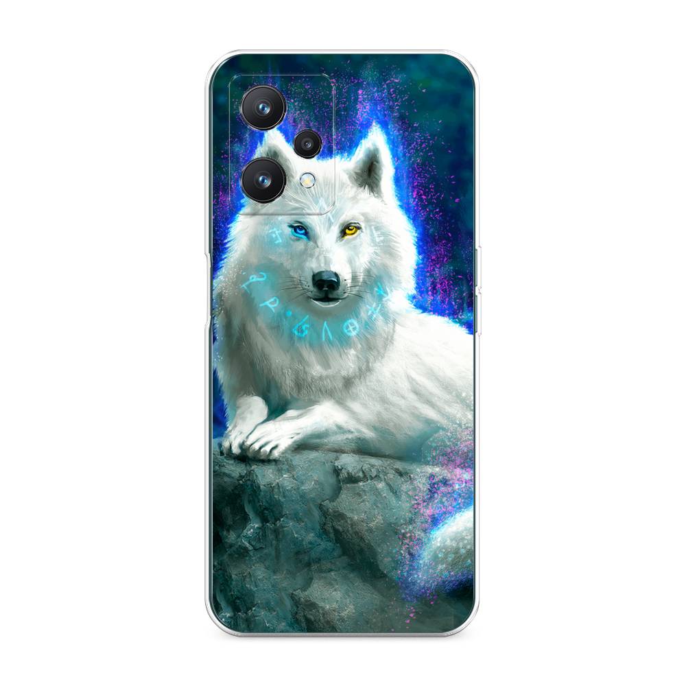 

Чехол Awog на Realme 9 Pro / Реалми 9 Про "Белоснежный волк", Белый;зеленый;фиолетовый