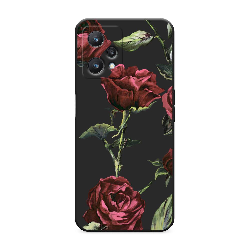 

Чехол Awog на Realme 9 Pro / Реалми 9 Про "Бордовые розы фон", Красный