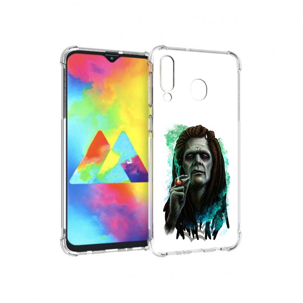 

Чехол MyPads Tocco для Samsung Galaxy M30 зеленый мужчина с сигаретой (PT138437.525.360), Прозрачный, Tocco