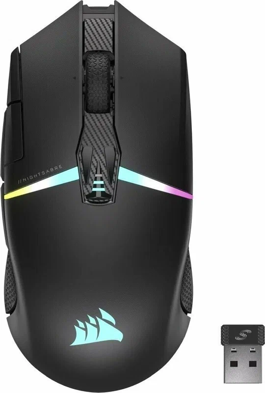 

Беспроводная мышь Corsair Nightsabre Wireless RGB черный (8997), Nightsabre Wireless RGB