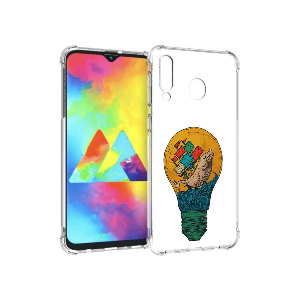 

Чехол MyPads Tocco для Samsung Galaxy M30 кит в лампочке с парусами (PT138437.525.387), Прозрачный, Tocco