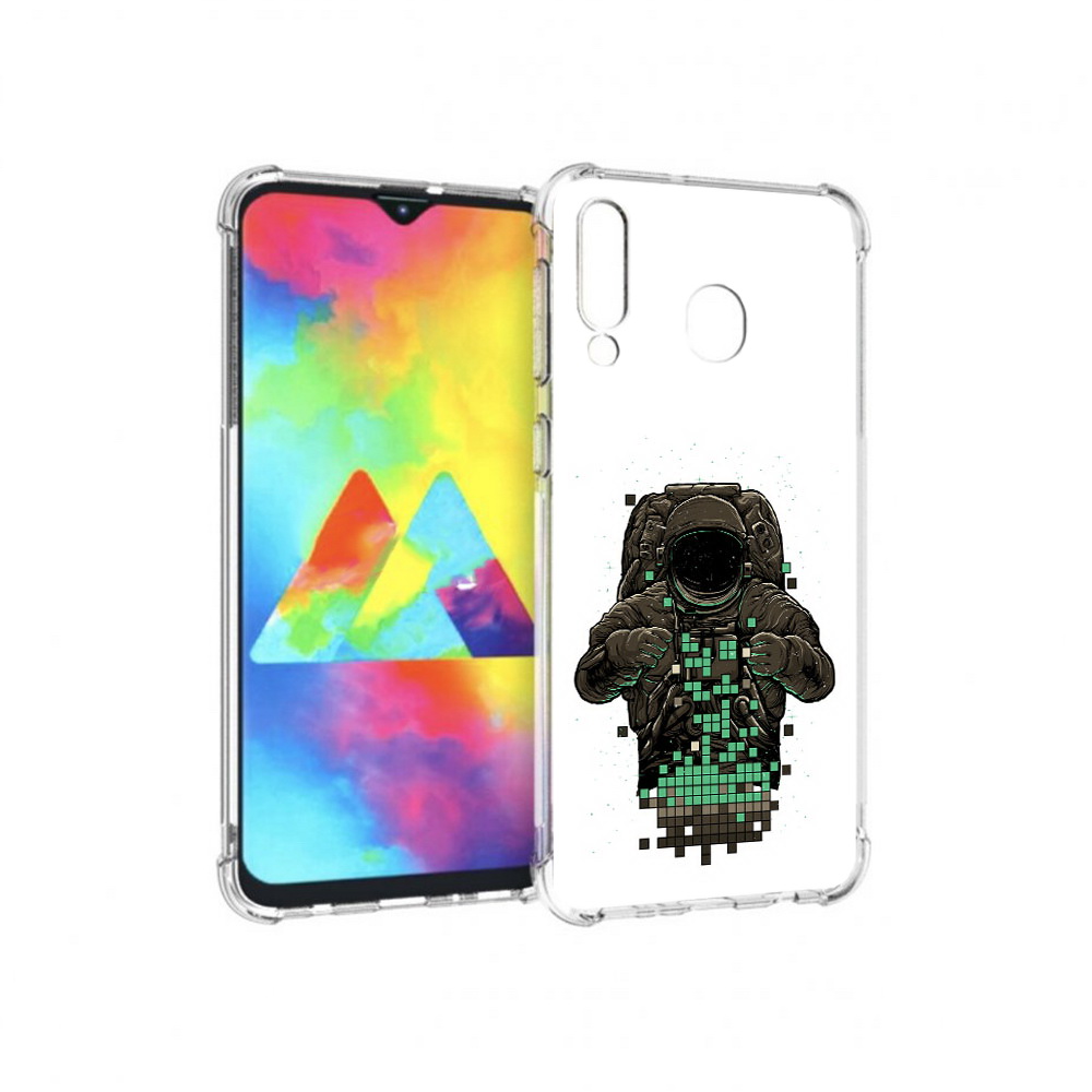 

Чехол MyPads Tocco для Samsung Galaxy M30 космонавт с пикселями (PT138437.525.394), Прозрачный, Tocco