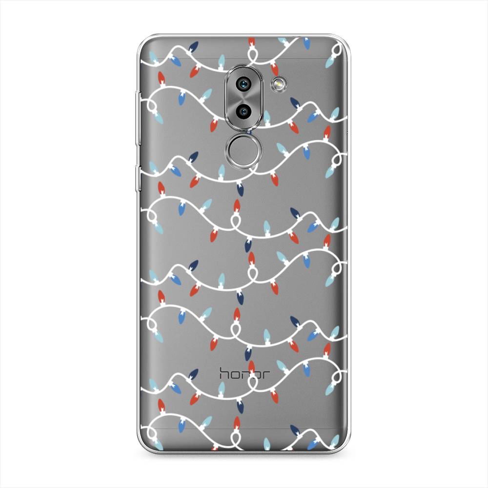 

Чехол на Honor 6X "Разноцветная гирлянда", Белый;красный;синий, 60750-5