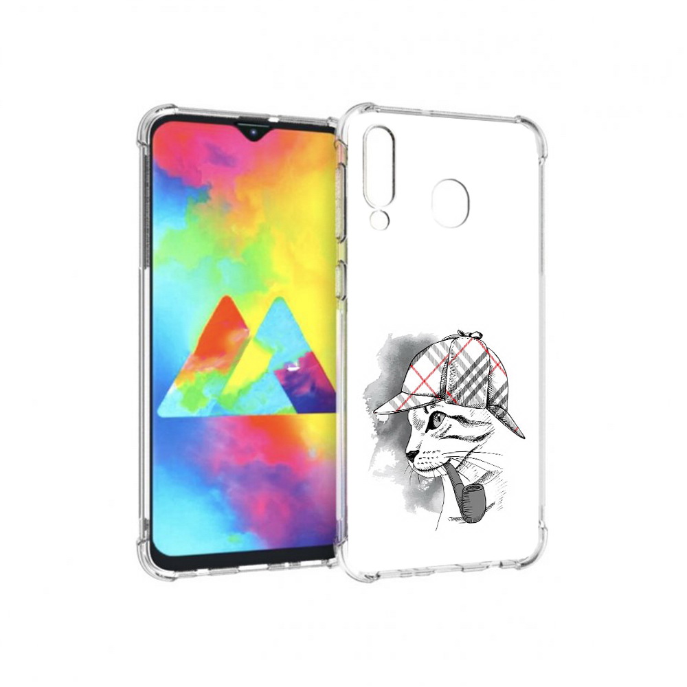 Чехол MyPads Tocco для Samsung Galaxy M30 кошка с трубкой (PT138437.525.405)