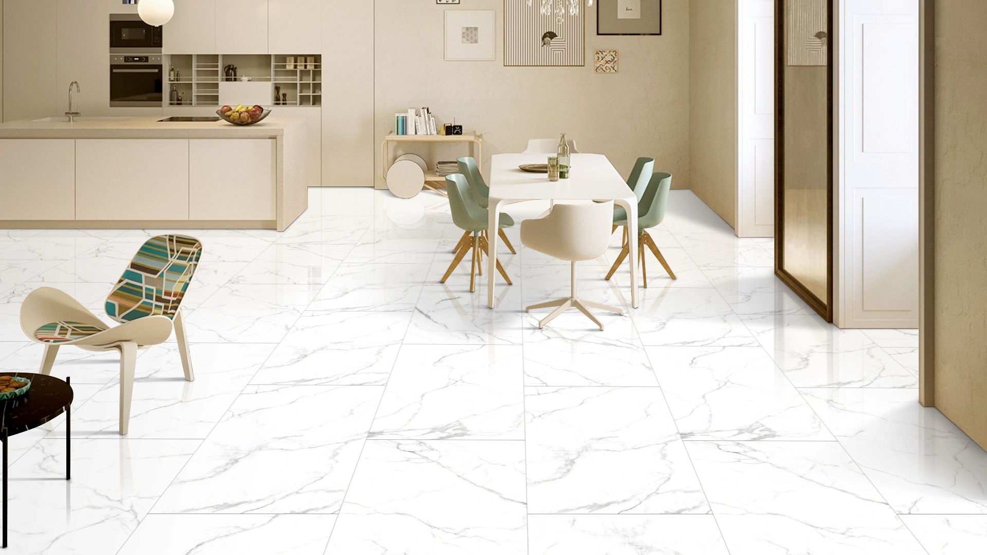 фото Керамогранит на пол/на стену davkeramika neo oslo carrara 60x120 полированный 1,44м2