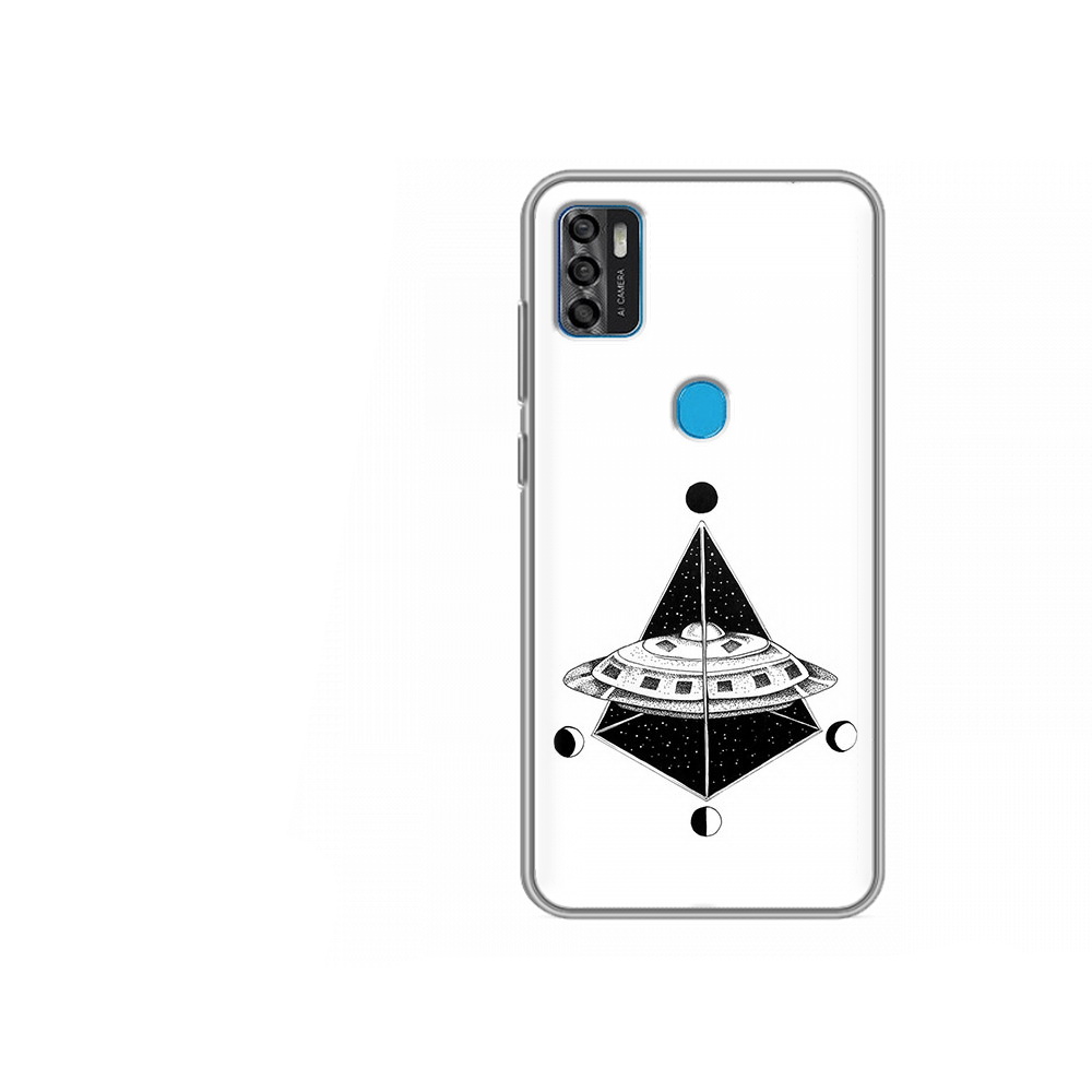 

Чехол MyPads Tocco для ZTE Blade A7s 2020 черно белая летающая тарелка (PT158171.472.679), Tocco
