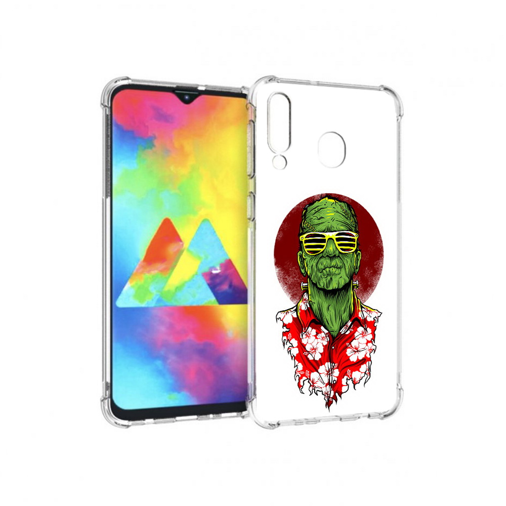 

Чехол MyPads Tocco для Samsung Galaxy M30 крутой зеленый мужчина в очках, Прозрачный, Tocco