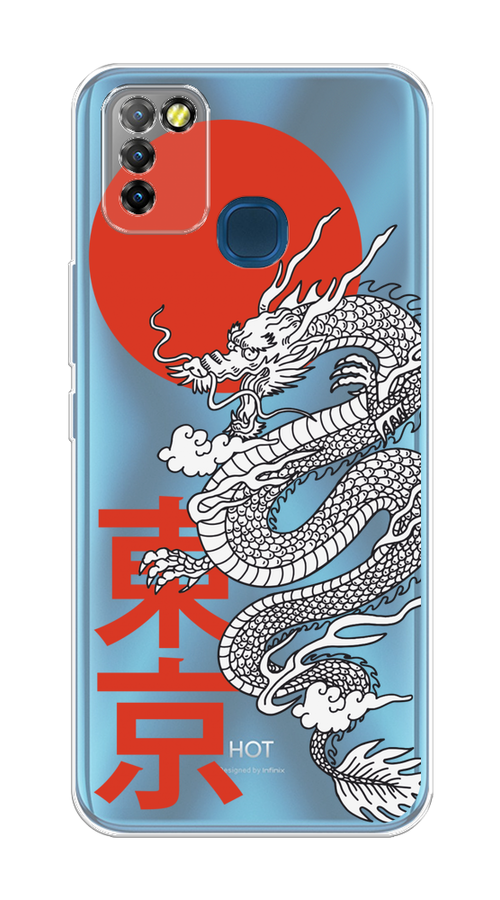 

Чехол на Infinix HOT 10 Lite "Китайский дракон", Черный;красный;белый, 3100350-1