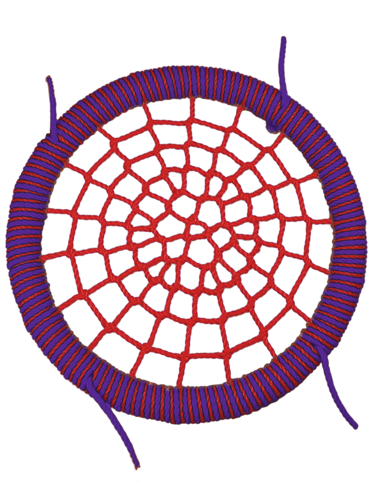 

Качели-гнездо JINN КТ/РГ/120/102/16/8/КР/Ф-КР/КГ 120x120 см фиолетовый, красный, 120 круг обод 102 канат 16 и 8 рымгайки