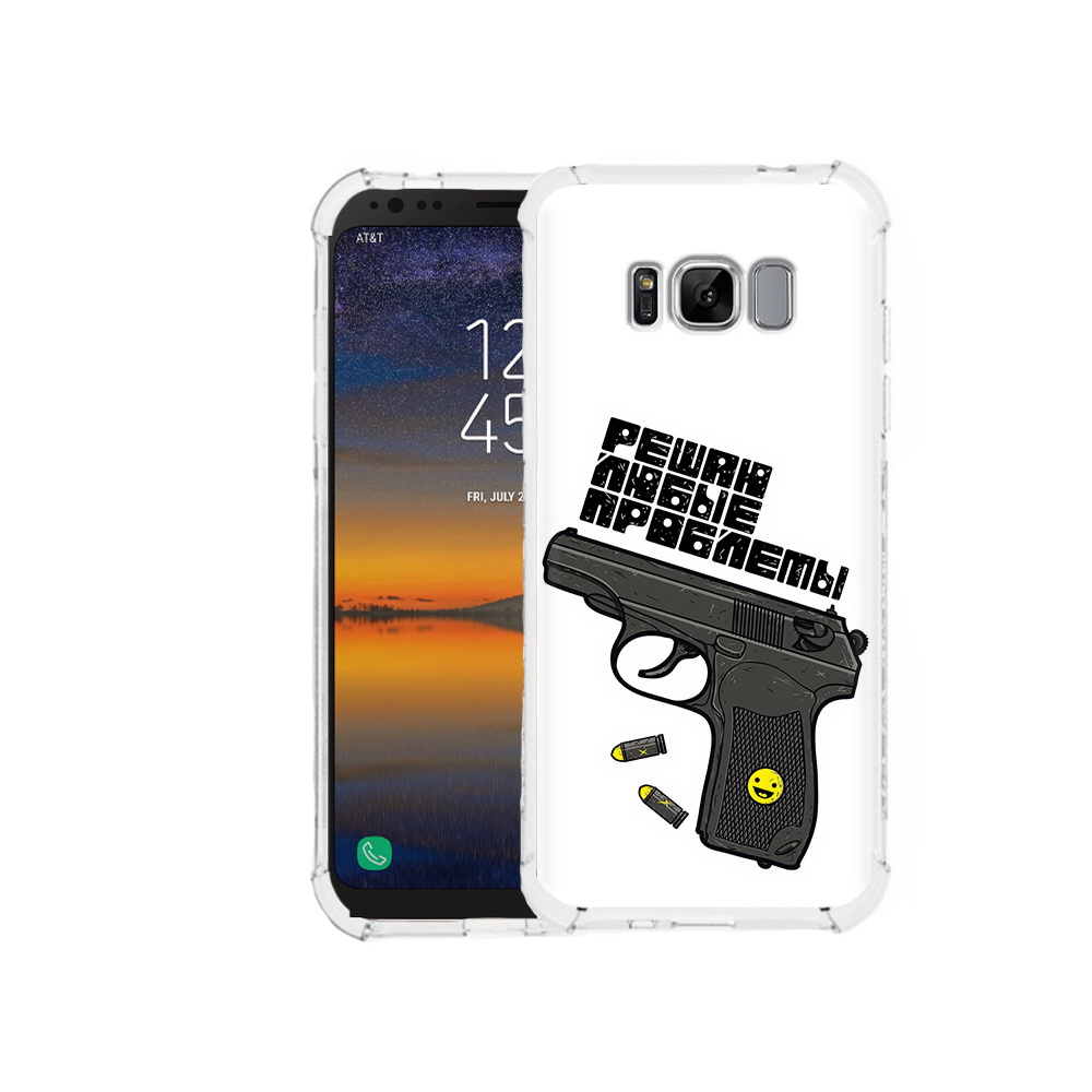 

Чехол MyPads Tocco для Samsung Galaxy S8 пистолет против проблем (PT107395.590.542), Прозрачный, Tocco