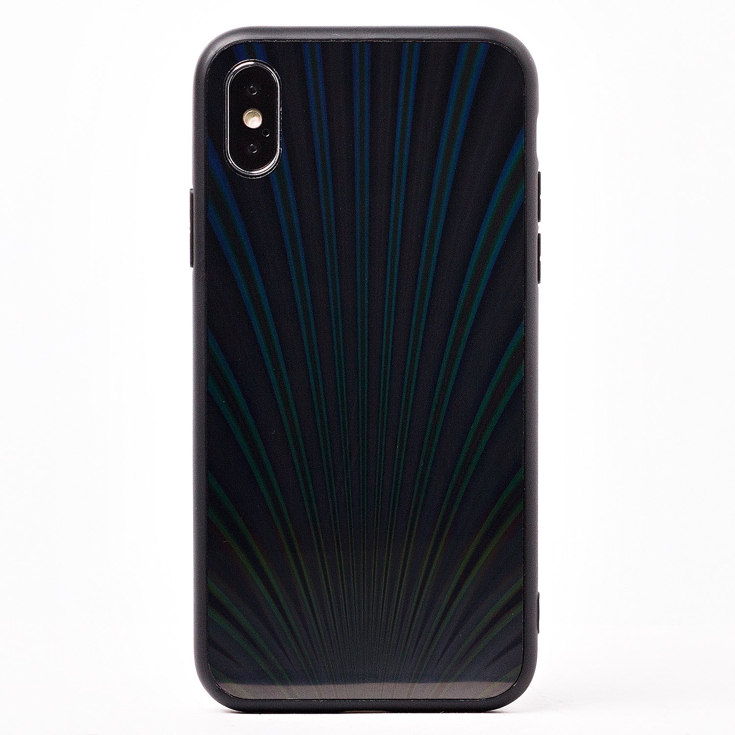 

Чехол iPhone X, iPhone Xs силиконовый со стеклянной вставкой STC004 <черный>, iPhone X
