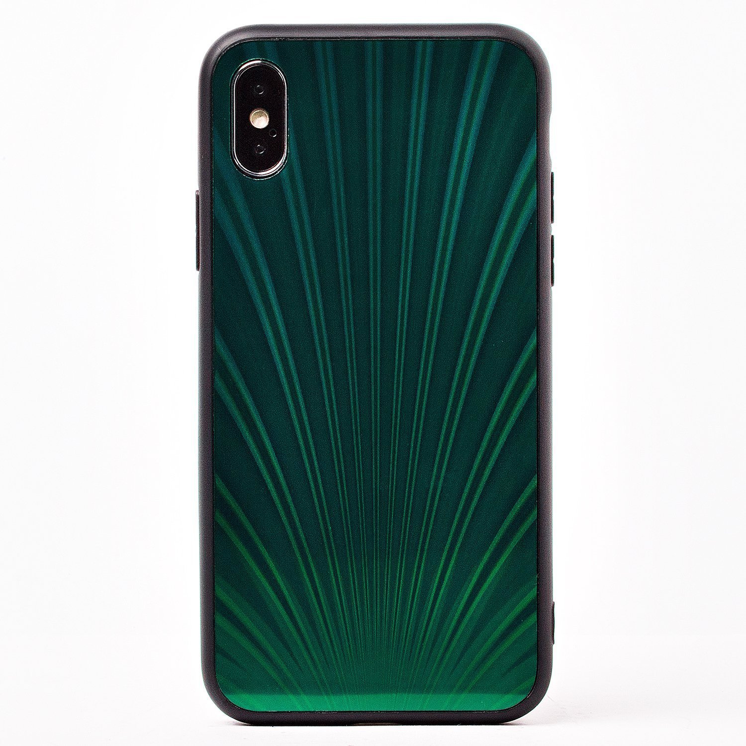 

Чехол iPhone X, iPhone Xs силиконовый со стеклянной вставкой STC004 <зеленый>, iPhone X
