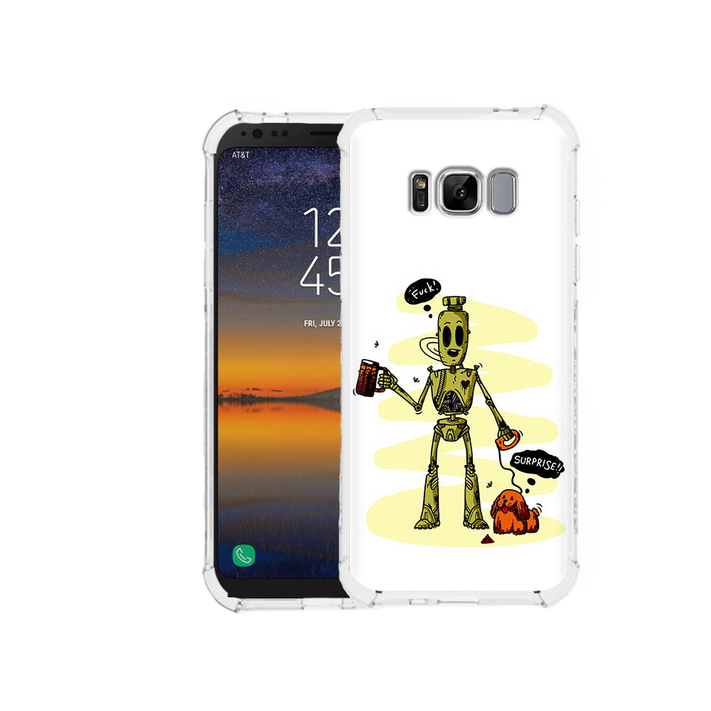 

Чехол MyPads Tocco для Samsung Galaxy S8 прикольный робот (PT107395.590.557), Прозрачный, Tocco