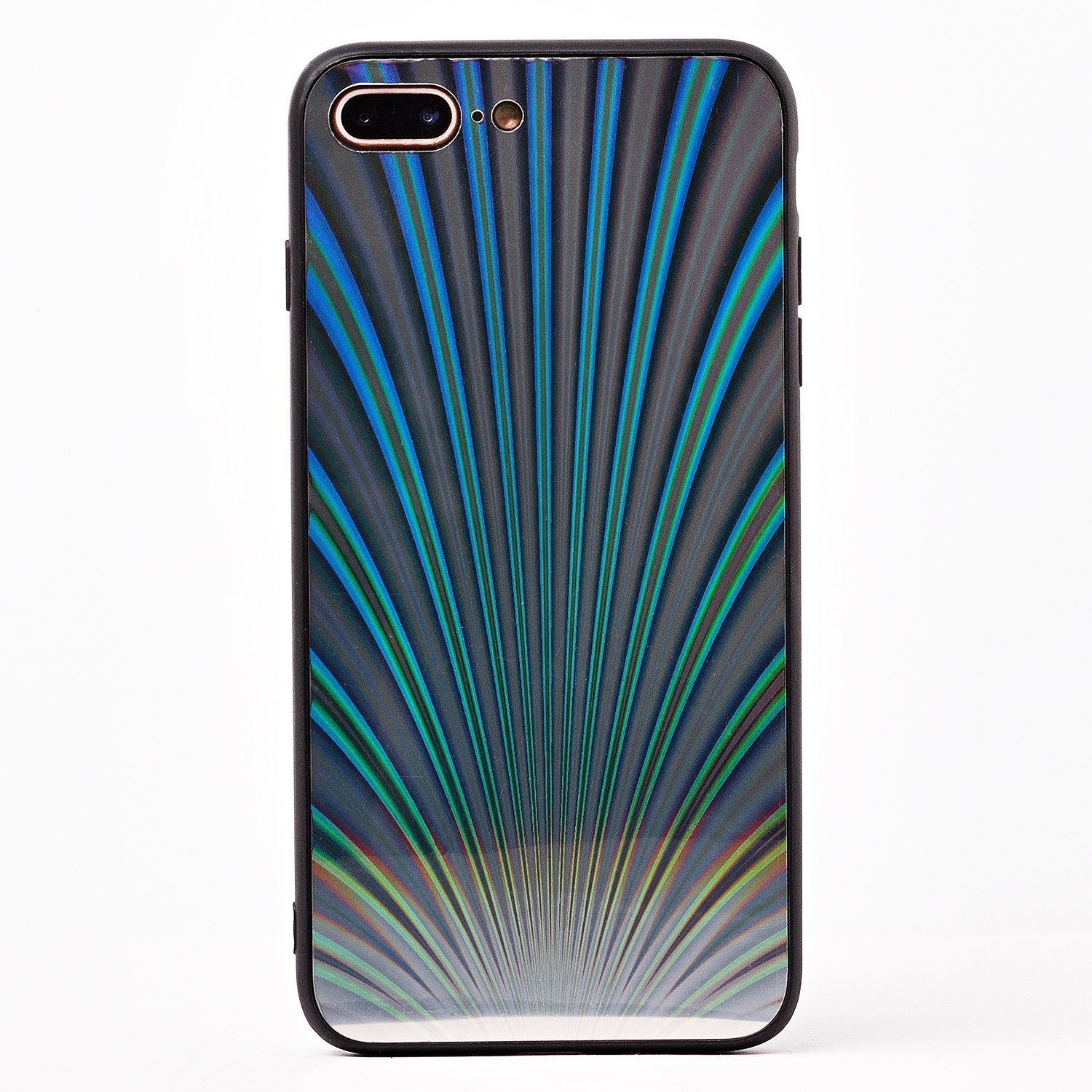 

Чехол iPhone 7 Plus, iPhone 8 Plus силиконовый со стеклянной вставкой <серебристый>, iPhone 7 Plus