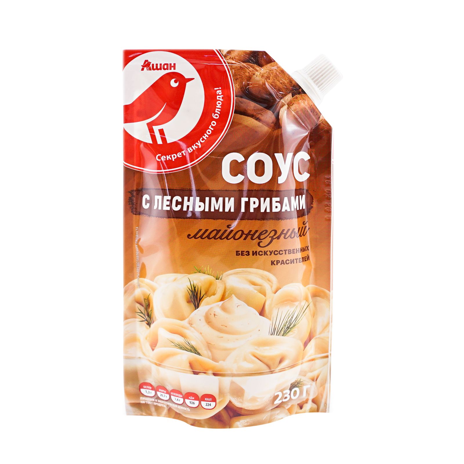 

Соус АШАН Красная птица майонезный с лесными грибами 230 г