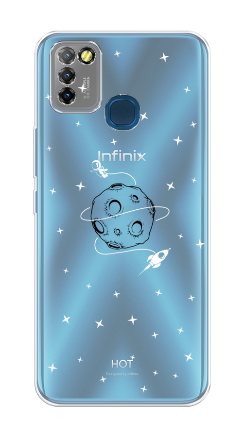 

Чехол на Infinix HOT 10 Lite "Полет вокруг луны", Белый;серый;черный, 3100350-2