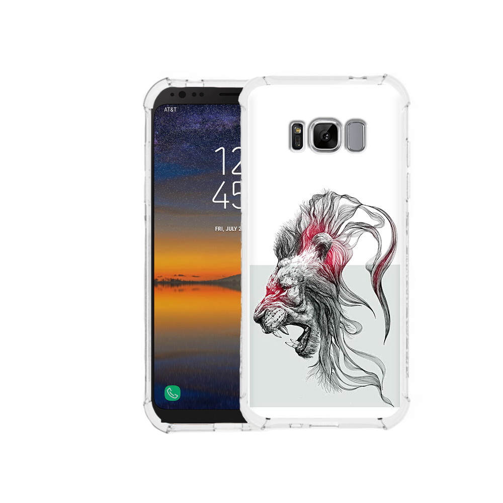 

Чехол MyPads Tocco для Samsung Galaxy S8 разъяренный лев (PT107395.590.576), Прозрачный, Tocco