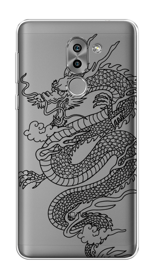 

Чехол на Honor 6X "Большой китайский дракон", Черный;серый, 60750-1