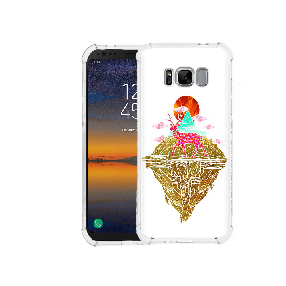 

Чехол MyPads Tocco для Samsung Galaxy S8 розовый олень абстракция (PT107395.590.586), Прозрачный, Tocco