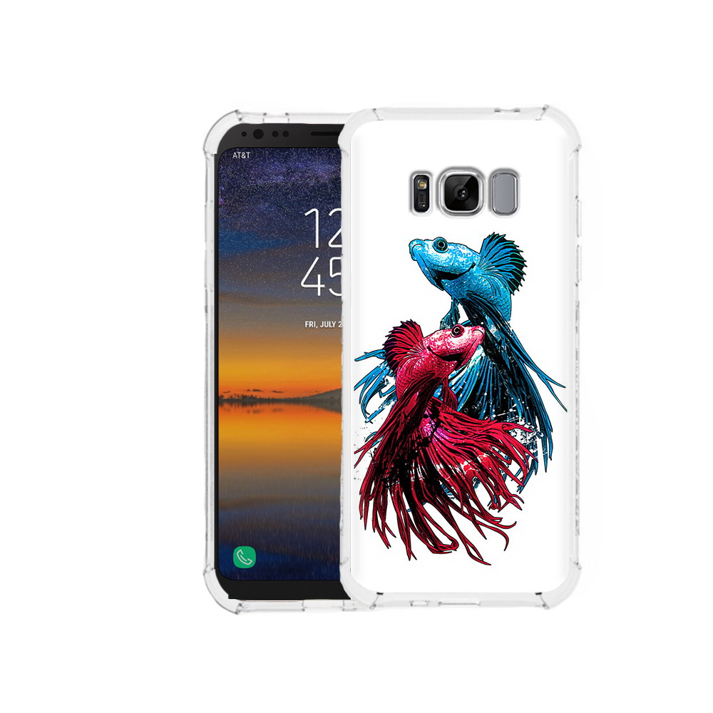 

Чехол MyPads Tocco для Samsung Galaxy S8 рыбы петушки (PT107395.590.592), Прозрачный, Tocco