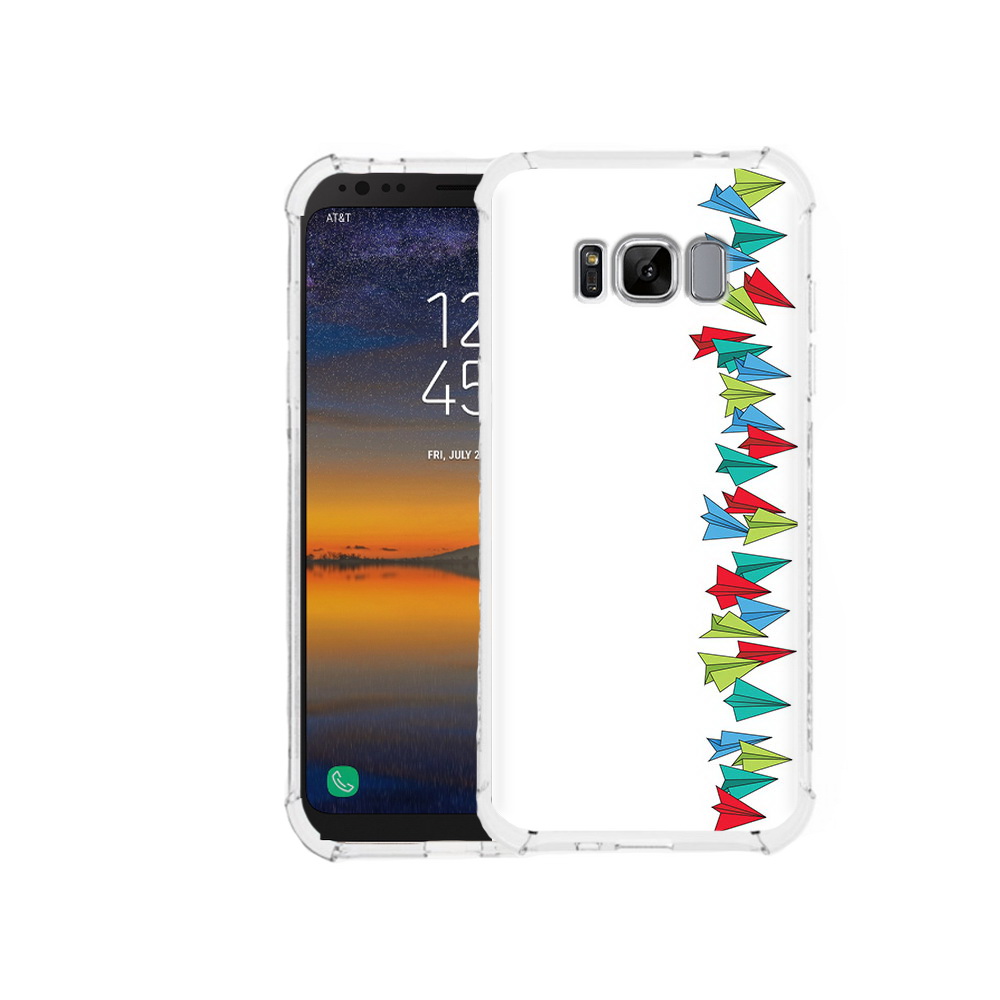 

Чехол MyPads Tocco для Samsung Galaxy S8 самолетики из листочков (PT107395.590.593), Прозрачный, Tocco