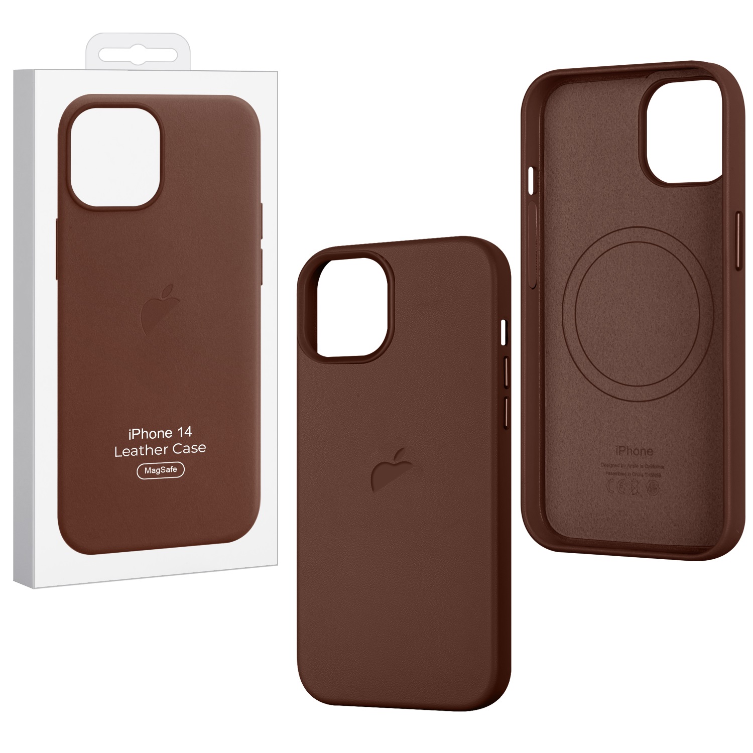 

Чехол NoBrand для iPhone 14 Leather Case Umber (MagSafe), Коричневый, Чехол iPhone 14 Leather Case Umber (MagSafe) c LOGO (IS793053)