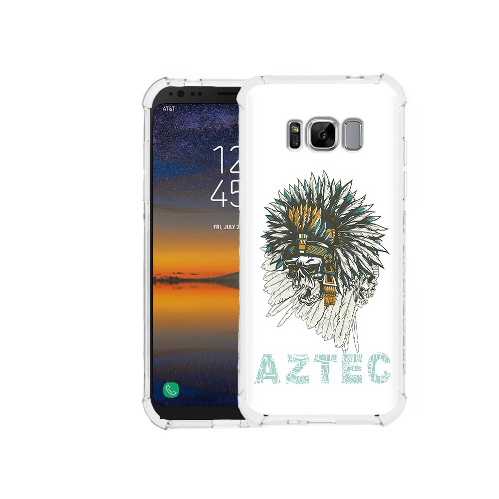 

Чехол MyPads Tocco для Samsung Galaxy S8 скелет индеец (PT107395.590.602), Прозрачный, Tocco