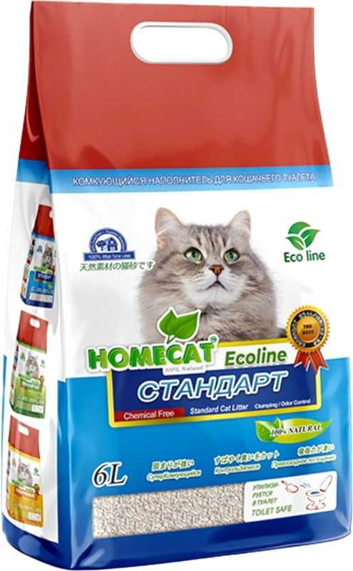 

Наполнитель Homecat Ecoline Standart комкующийся для кошачьего туалета 6 л