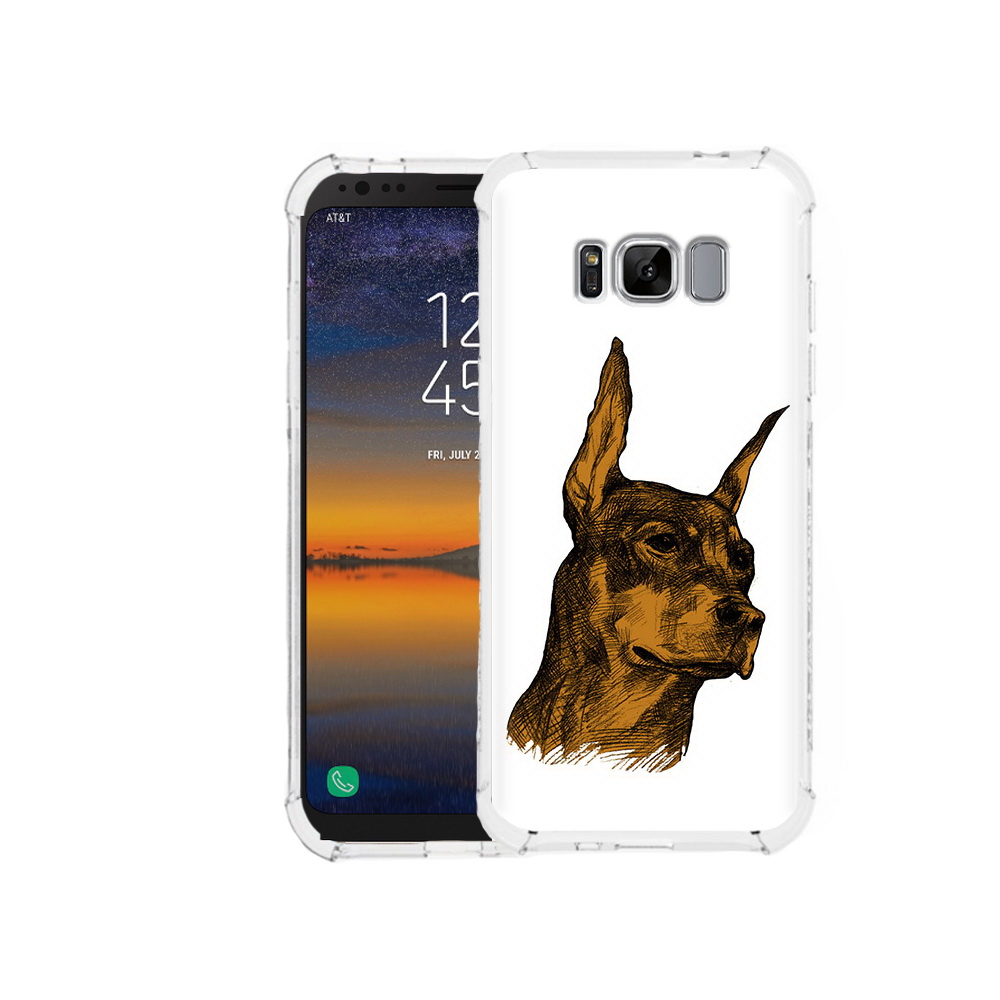 

Чехол MyPads Tocco для Samsung Galaxy S8 скетч доберман (PT107395.590.605), Прозрачный, Tocco