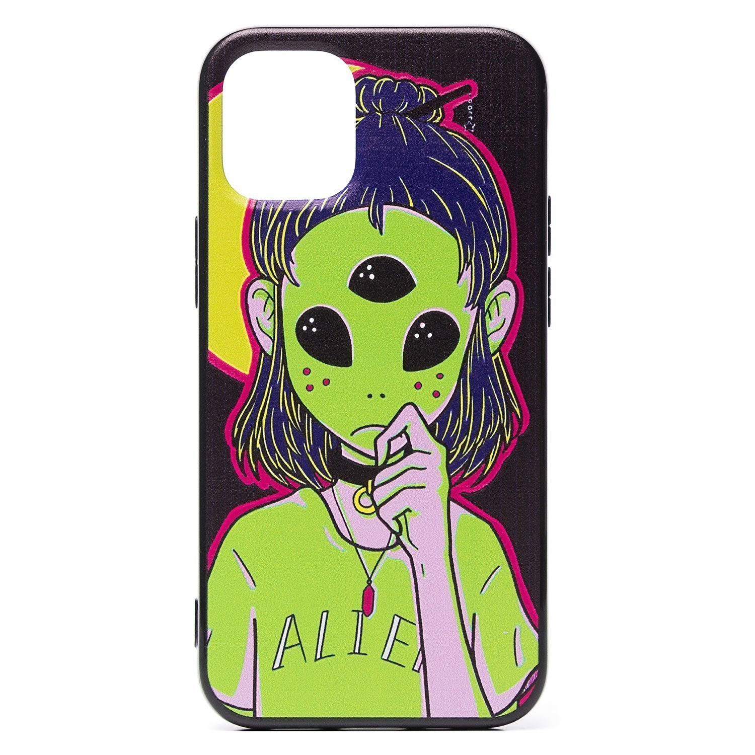 

Чехол iPhone 12 mini силиконовый (рис.221/002), Черный, iPhone 12 mini